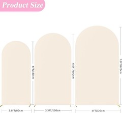 Elegant 3-Piece Arch Cover Set in Beige – Ideal for Weddings and Celebrations