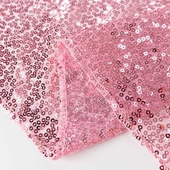 2 PINK 8ft x 2ft Sequined Backdrop Curtain with Rod Pockets Wedding Decorations