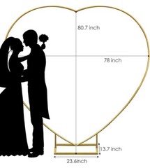 Heart Shaped Frame Gold Metal For Wedding Decor Display Kit Balloon Arch Stand