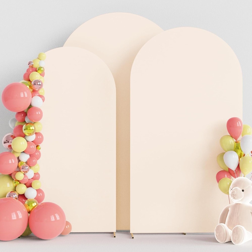 Wedding Arch Cover 7.2FT, 6.6FT, 6FT Set of 3 Spandex Fitted Wedding Arch Stand