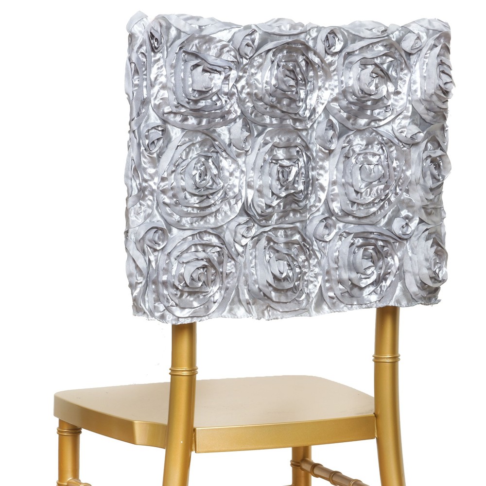 Silver CHAIR COVER SQUARE TOP CAP Party Wedding Banquet Reception Light Gray