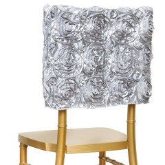 Silver CHAIR COVER SQUARE TOP CAP Party Wedding Banquet Reception Light Gray