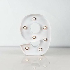 Fantado Marquee Light Number ‘9’ LED Metal Sign (8 Inch, Battery Operated)