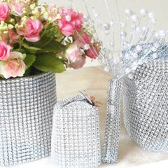 1/10 Yard Rhinestone Mesh Roll Rhinestone Bling Ribbon Craft Party Wedding Decor