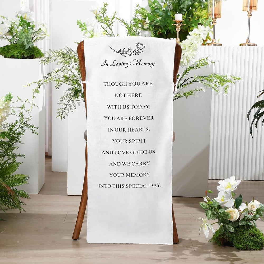 HunnmingRe Reserved Signs for Wedding Reserved Memorial Wedding Chair Sign wi