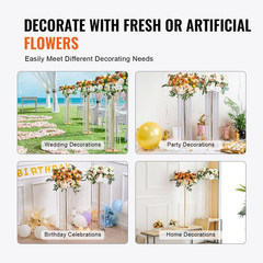4-Piece Gold Metal Column Wedding Flower Stand 31.5 In. 80 Cm with Metal Laminat