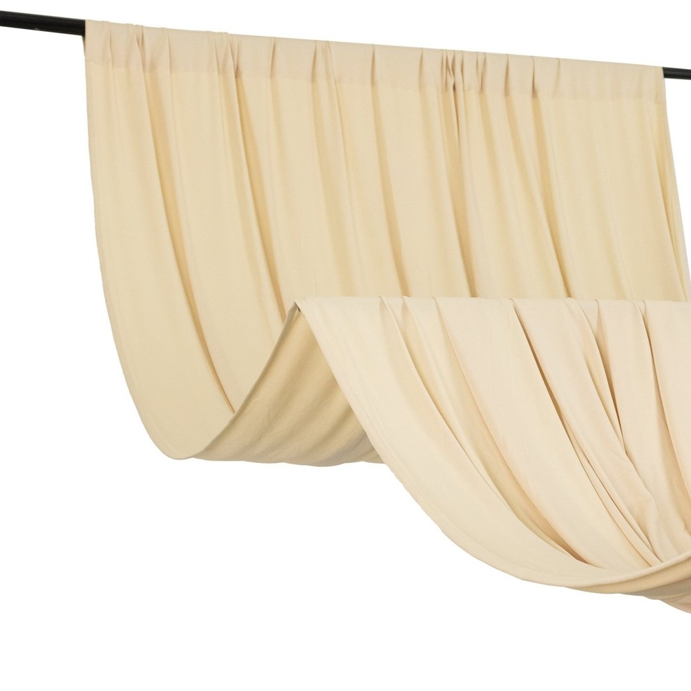 5 ft x 10 ft BEIGE 4-Way Stretch Spandex Divider Backdrop Curtain Party Wedding