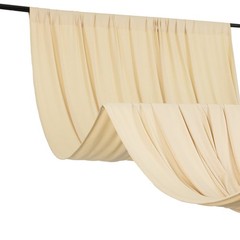 5 ft x 10 ft BEIGE 4-Way Stretch Spandex Divider Backdrop Curtain Party Wedding