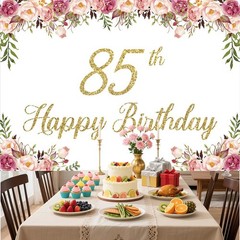AIBIIN 7x5ft Happy 85th Birthday Backdrop for Women Pink Flowers Photography …