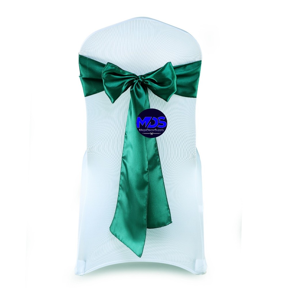 100 EMERALD Satin Chair Sashes Bows Wedding Party Banquet Events DIY Decoration