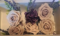 Set of 6 Lavender/Plum Rose Boutonnieres for Groom/Groomsmen Wedding