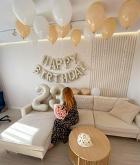 40 Inch Cream White Large Number 4 Birthday Balloon, Giant Number Four 14 24 34