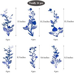 Royal Blue Leaf Vine Garlands Artificial Flower Vine Hanging Leaves Blue Vines
