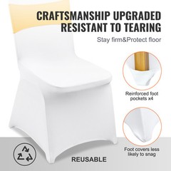 VEVOR 30PCS Stretch Spandex Folding Chair Cover Wedding Party Dining with Sashes