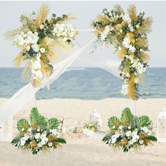 10x10FT White Metal Wedding Arch Kit Ceremony Backdrop Stand Heavy Duty -40 Lbs