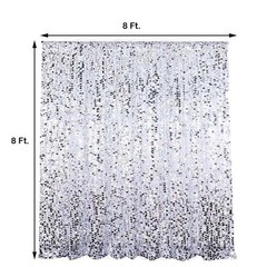 SILVER 8×8 ft Big Payette Sequined BACKDROP CURTAIN Wedding Events Decorations