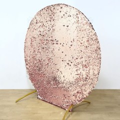 7.5 ft BLUSH Big Payette Sequin Round Backdrop STAND COVER Party Decorations