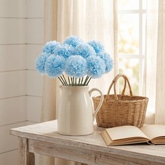 Larksilk Blue Carnations, Fake Flowers, 100 Pack for Events, Weddings, DIY