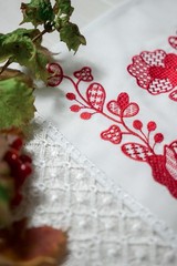 Ukrainian Wedding Rushnyk Set 4 Pcs Red Embroidered Ceremony Towels