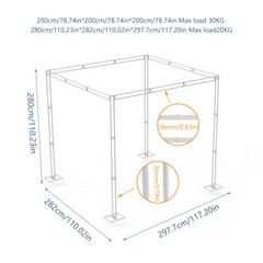 Outdoor Wedding Canopy Stand Frame Metal Iron Chuppah Manda w/ 4 Reinforced Base