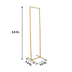 6 ft Gold Metal Floral Display Frame Rectangle BACKDROP STAND Wedding Arch Event