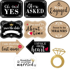 10 Pieces She Said Yes Sign Engagement Photo Props Engagement Announcement Photo