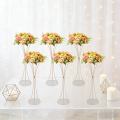 6Pcs Flower Stand for Wedding 26.77in Tall Gold Metal Centerpieces Decor