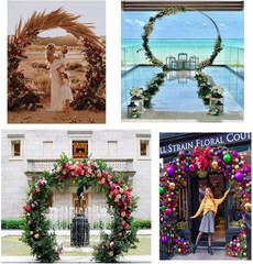 9ft Large Size Metal Circle Balloon Arch Stand Decoration, Indoor Outdoor Arch