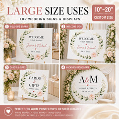 Custom Wedding Stickers Waterproof Vinyl Labels Favors Seals 2-20 Inch