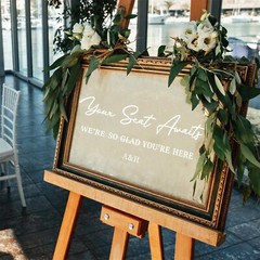 Wedding Seating Chart Stickers Wedding Sign Decals Your Seat Awaits Vinyl Dec…