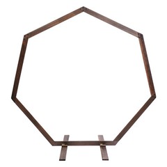 7.2FT Retro Wedding Arch Wooden Heptagon Wedding Backdrop Stand Wooden Arch USA