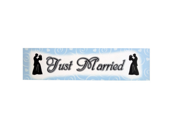 Just Married Banner, Reception Sign, Wedding Venue Decor, 72″ long x 18″ high
