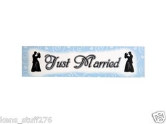 Just Married Banner, Reception Sign, Wedding Venue Decor, 72″ long x 18″ high