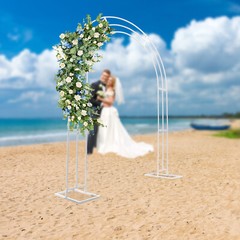 3-layer Arch-shaped Rack Carbon Steel Metal Flower Display Stand Wedding Deco