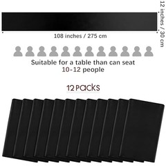 Pack Satin Table Runner x 108 Inch Long Wedding Satin Silk Table 12 Black