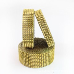 2 Rolls Gold/Silver Diamond Mesh Rhinestone Crystal Ribbon Wrap Various Sizes