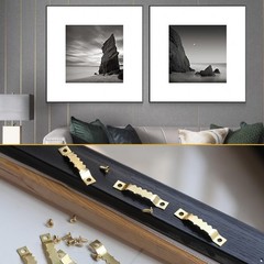 100 Pack Heavy Duty Sawtooth Picture Hangers with 200 Screws Gold Small Sawto…