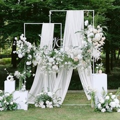 White Sheer Wedding Arch Draping Fabric Backdrop Party Ceremony Decoration New