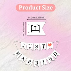 Just Married Car Decorations Sign Wedding Banner Set Car Sign Decor Ribbon