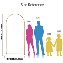 1x Metal Arch Backdrop Stand Wedding Frame for Birthday Party 4ft – 6.6ft 7.2ft