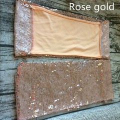 rose gold blue glitter sequin chair bands spandex sashes tie bow ribbon wedding