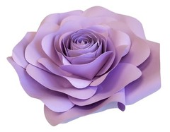 Decor In The Box 5 Piece Handmade Paper Flower Set Fully Assembled -Light Purple