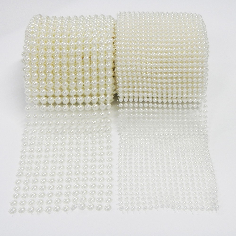 1 Yard X 4.5″ Pearl Mesh Roll By Blinggasm, Choose Size: 5mm-18 or 9mm-12 Rows