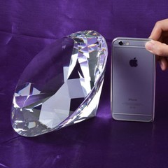 Big Clear Crystal Diamond Paperweight Memory Keepsakes 200mm 7.87″ Wd