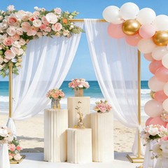 6.6Ft Square Balloon Arch Stand Metal Wedding Backdrop For Party Floral Ceremony