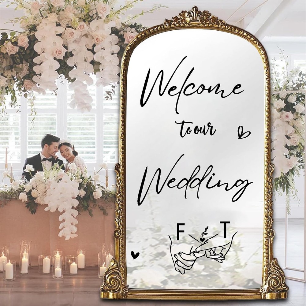 Welcome to Our Wedding Signs Decals Wedding Welcome Sign Selfie Mirror Decal …