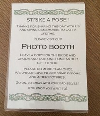 Lot of 5 Wedding Photo Booth Sign 5×7 Lucite Frame Table Decor Celtic Knot Funny