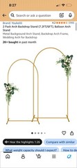 Gold Metal Wedding Arch Stand Freestanding