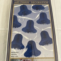 Quantity 2 Beistle Blue Bell Streamer Honeycomb Art Tissue Wedding Decor VTG 80s
