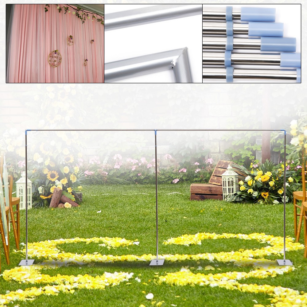 10x20ft Backdrop Stand Pipe Kit Background Support Curtain Frame w/Steel Base